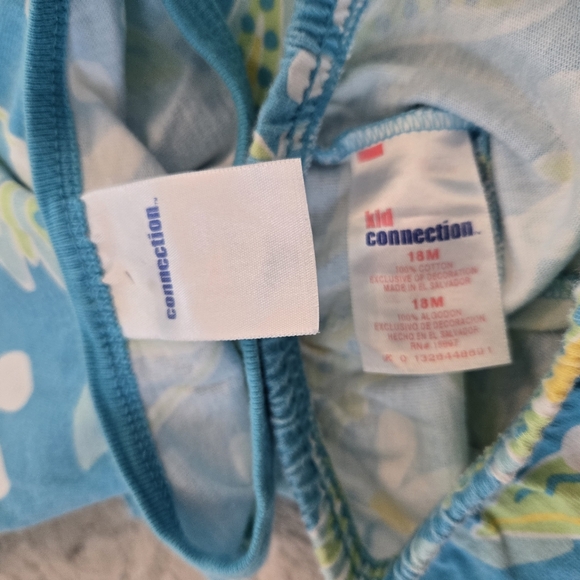 Vintage Y2k Kid Connection Neon Tropical Blue Shorts/tshirt 2pc Set - Picture 5 of 5